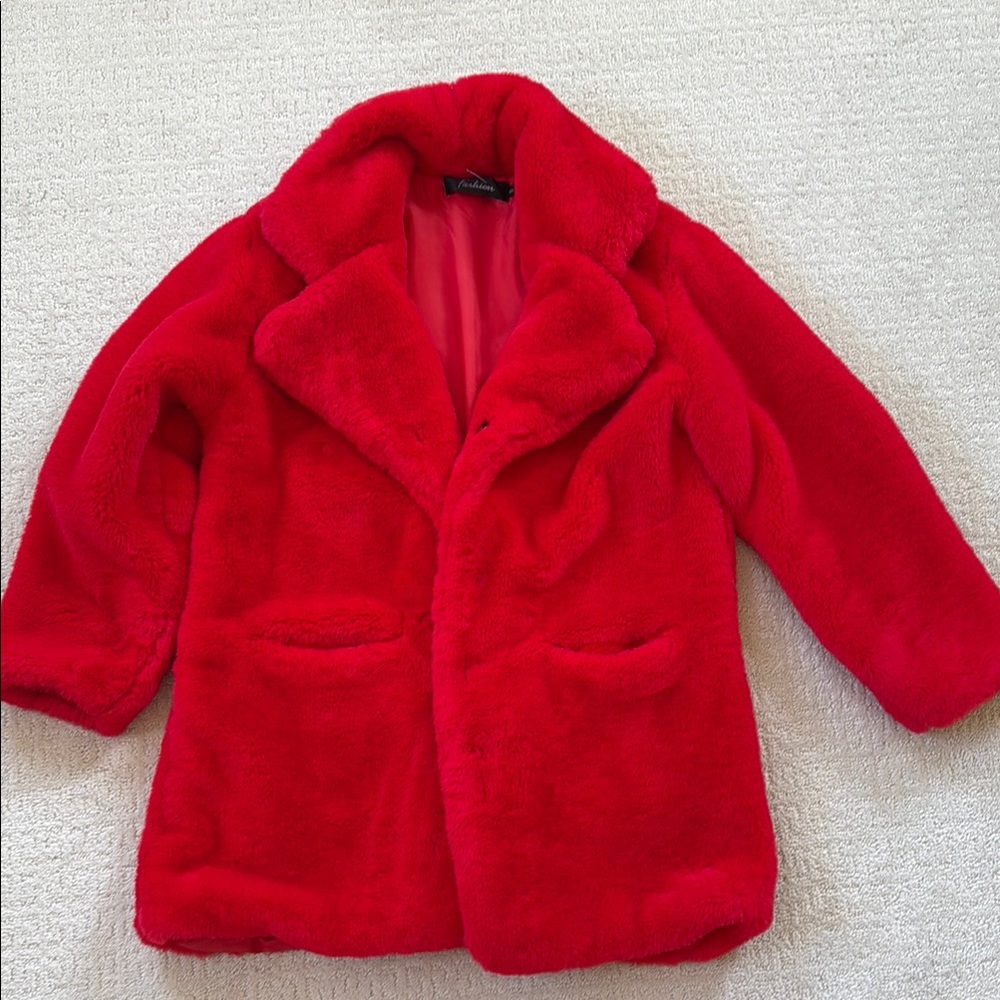 Red fur festival coat